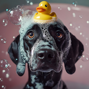 Large Dog Bathing